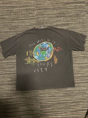 H&M Black Short-Sleeve Tee with NAS Chest Graphic
